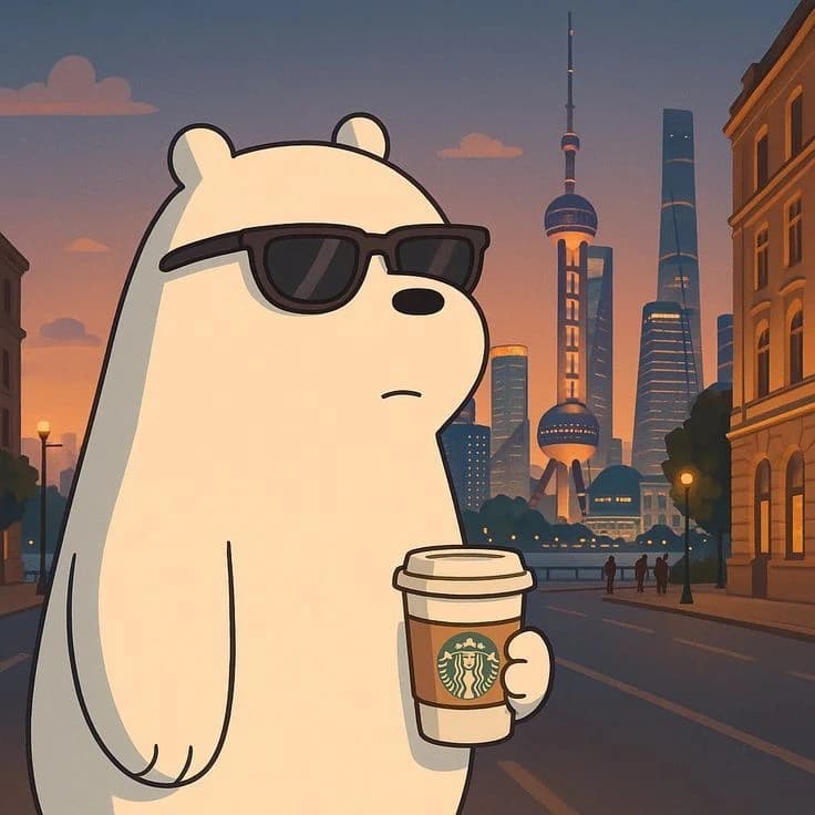 Urban Polar Bear's Coffee Break - original