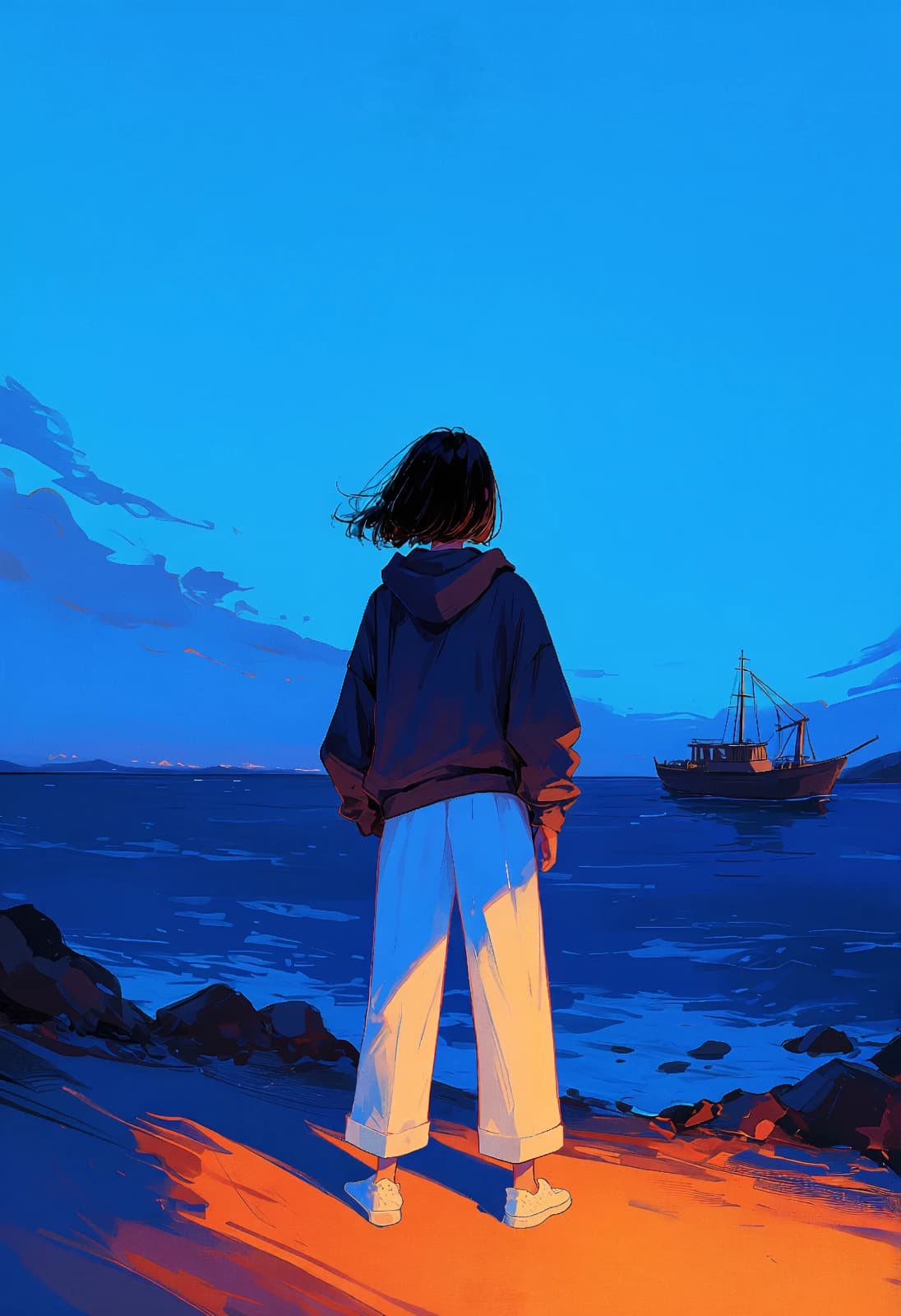 Twilight Harbor Reflection