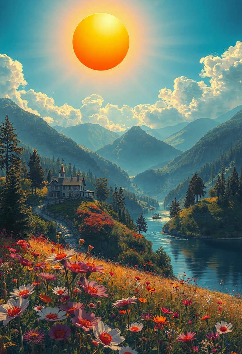 Sun-Drenched Alpine Sanctuary - original