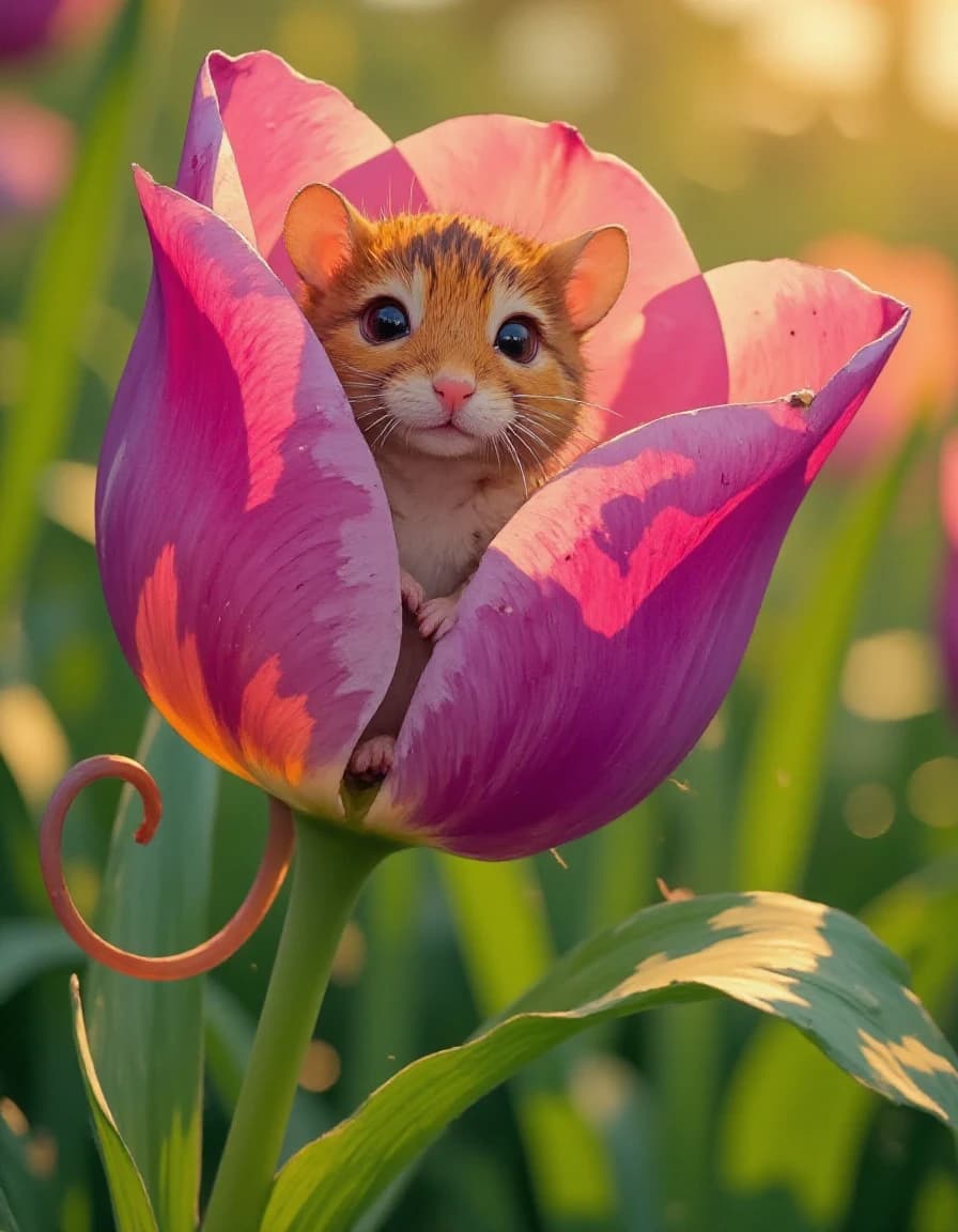 Little Mouse in Bloom - original