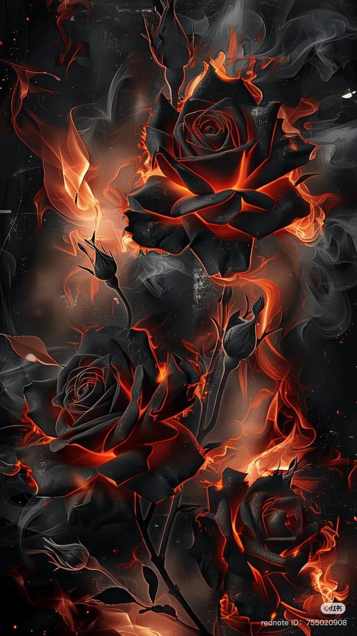 Ember Roses in Smoke - original